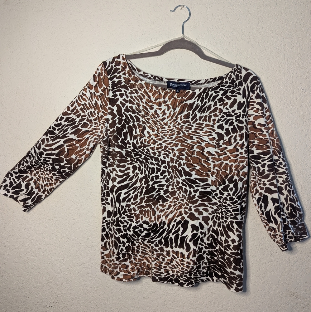 Brown Animal Print Women's Top